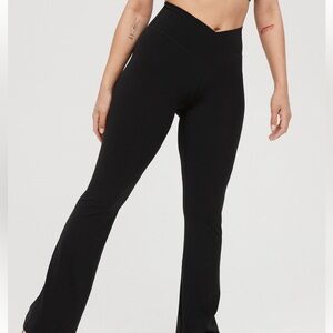 Aerie Classic crossover Black Flare Pants